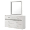 Viana 6-Drawer Bedroom Dresser with Beveled Mirror White High Gloss / CS-225213M