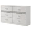 Viana 6-Drawer Bedroom Dresser with Chrome Pulls White High Gloss / CS-225213