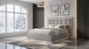 Viana Eastern King Chenille Platform Bed Grey and White High Gloss / CS-305770KE