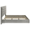 Viana Eastern King Chenille Platform Bed Grey and White High Gloss / CS-305770KE