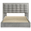 Viana Queen Chenille Platform Bed Grey and White High Gloss / CS-305770Q
