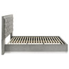 Viana Queen Chenille Platform Bed Grey and White High Gloss / CS-305770Q
