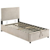Reeves Upholstered Twin Lift-Top Storage Platform Bed Beige / CS-315918BGET