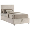 Reeves Upholstered Twin Lift-Top Storage Platform Bed Beige / CS-315918BGET