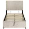 Reeves Upholstered Twin Lift-Top Storage Platform Bed Beige / CS-315918BGET