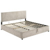 Reeves Upholstered Eastern King Lift-Top Storage Platform Bed Beige / CS-315918BGEKE