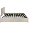 Reeves Upholstered Eastern King Lift-Top Storage Platform Bed Beige / CS-315918BGEKE