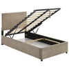Reeves Upholstered Twin Lift-Top Storage Platform Bed Tan / CS-315918TANT