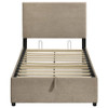 Reeves Upholstered Twin Lift-Top Storage Platform Bed Tan / CS-315918TANT