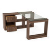 Roma - Modern Glass + Walnut Reversible Desk / VGAN-ROMA-DESK-WAL