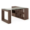 Roma - Modern Glass + Walnut Reversible Desk / VGAN-ROMA-DESK-WAL