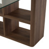 Roma - Modern Glass + Walnut Reversible Desk / VGAN-ROMA-DESK-WAL