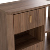 Roma - Modern Glass + Walnut Reversible Desk / VGAN-ROMA-DESK-WAL
