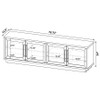 Medina 4-Door TV Stand for TVs up to 85 Inches Black / CS-701843