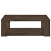 Pavone Rectangular Coffee Table with Open Lower Shelf Dark Rustic Mango / CS-706628