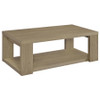 Pavone Transitional Rectangular Coffee Table with Open Lower Shelf Latte / CS-706648
