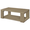Pavone Transitional Rectangular Coffee Table with Open Lower Shelf Latte / CS-706648