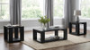 Pavone 3-Piece Transitional Coffee and End Table Set with Shelves Black / CS-706638-S3
