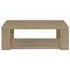 Pavone 2-Piece Transitional Coffee and End Table Set with Shelves Latte / CS-706648-S2
