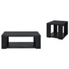 Pavone 2-Piece Transitional Coffee and End Table Set with Shelves Black / CS-706638-S2