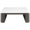 Lior 2-Piece Square Marble Top Coffee and End Table Set Charcoal / CS-710948-S2
