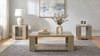 Pavone 3-Piece Transitional Coffee and End Table Set with Shelves Latte / CS-706648-S3