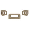 Pavone 3-Piece Transitional Coffee and End Table Set with Shelves Latte / CS-706648-S3