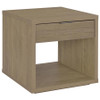 Ingram Square End Table with Drawer and Open Shelf Latte / CS-710977