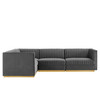 Sanguine 4-Piece Channel Tufted Performance Velvet Left-Facing Modular Sectional Sofa by Modway / EEI-5830