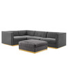 Sanguine 5-Piece Channel Tufted Performance Velvet Left-Facing Modular Sectional Sofa by Modway / EEI-5832