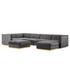 Sanguine 7-Piece Channel Tufted Performance Velvet Left-Facing Modular Sectional Sofa by Modway / EEI-5840