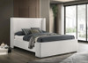 Alamosa Queen Boucle Upholstered Wingback Platform Bed White / CS-310078QN