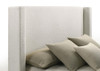 Alamosa Queen Boucle Upholstered Wingback Platform Bed White / CS-310078QN