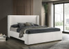 Alamosa Eastern King Boucle Upholstered Wingback Platform Bed White / CS-310078KEN