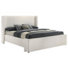 Alamosa Eastern King Boucle Upholstered Wingback Platform Bed White / CS-310078KEN