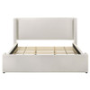 Alamosa Eastern King Boucle Upholstered Wingback Platform Bed White / CS-310078KEN
