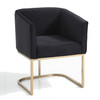 Yukon Modern Black Velvet & Gold Dining Chair / VGVCB8362-BLKGLD