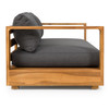 Santorini - Outdoor Grey Olefin Fabric + Natural Teak Sofa / VGEF-CROVIE-SOFA