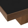 Osuna - Modern Black Glass + Walnut Square Dining Table / VGBB-MI2503A