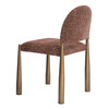Nouveau Zagros - Modern Brick Red Fabric + Antique Brass Dining Chair (Set of 2) / VGEU-MC-7637CH-RED