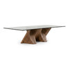 Byer - Modern Glass + Walnut Dining Table / VGCS-DT-21004-Walnut