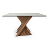 Byer - Modern Glass + Walnut Dining Table / VGCS-DT-21004-Walnut