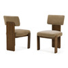 Solis - Modern Tan Fabric + Walnut Dining Chair (Set of 2) / VGAL-I1006948-TAN