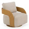 Caruso - Modern Beige Fabric + Natural Oak Swivel Accent Chair / VGAL-I1006939-BGE