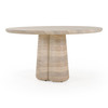 Aragats - Modern Faux Travertine Concrete Round Dining Table / VGTP-201090