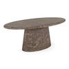 Jaya - Modern Faux Marble Concrete Oval Dining Table / VGTP-201092