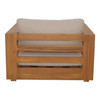 Nouveau Santorini - Outdoor Light Brown Olefin Fabric + Natural Teak Lounge Chair / VGEF-CROVIE-CHR-1-Brown