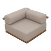 Nouveau Saint Croix - Outdoor Light Brown Olefin Fabric + Teak Corner Seat / VGEF-MATHEUS-CNR