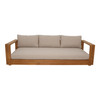 Nouveau Santorini - Outdoor Light Brown Olefin Fabric + Natural Teak Sofa / VGEF-CROVIE-SOFA-1-Brown