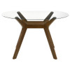 Paxton 5-Piece Round Glass Top Dining Set with Beige Parsons Chairs / CS-122180-S5BGE